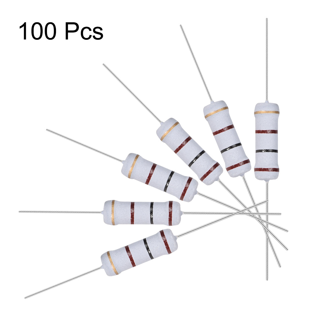 uxcell Uxcell 100pcs 2W 2 Watt Metal Oxide Film Resistor Axile Lead 100 Ohm ±5% Tolerance