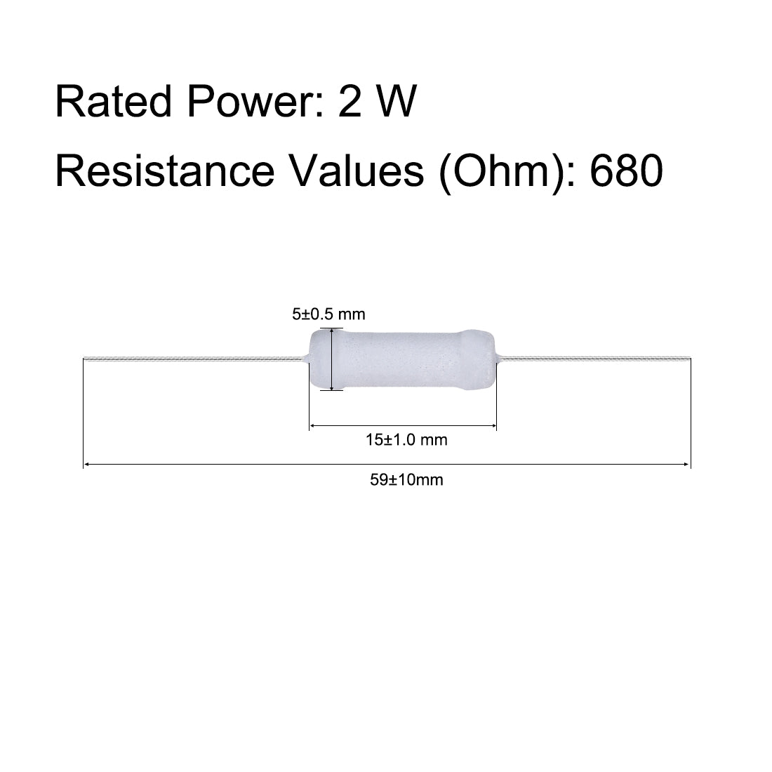 uxcell Uxcell 100pcs 2W 2 Watt Metal Oxide Film Resistor Axile Lead 680 Ohm ±5% Tolerance