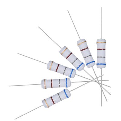 Harfington Uxcell 100pcs 2W 2 Watt Metal Oxide Film Resistor Axile Lead 680 Ohm ±5% Tolerance