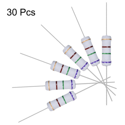 Harfington Uxcell 30pcs 2W 2 Watt Metal Oxide Film Resistor Axile Lead 750 Ohm ±5% Tolerance