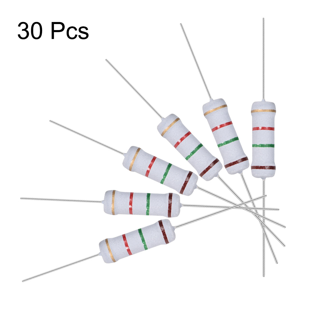 uxcell Uxcell 30pcs 2W 2 Watt Metal Oxide Film Resistor Lead 1.5K Ohm ±5% Tolerance