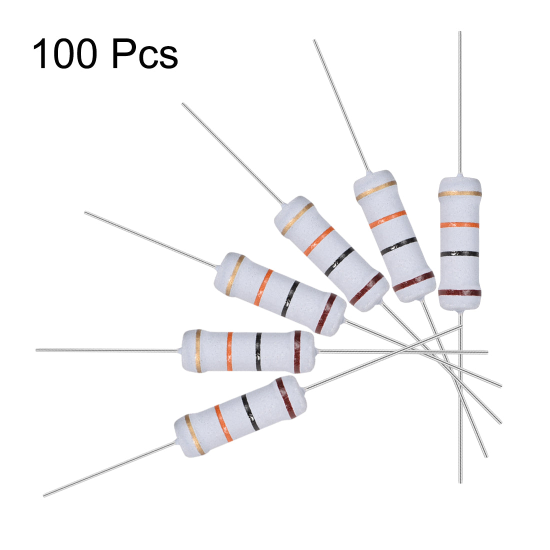 uxcell Uxcell 100 stk. Metalloxidfilmwiderstand, 5% Toleranz, Axial , 2W, Flammwidrig, 10K Ohm Widerstand für DIY Elektronik Projekte und