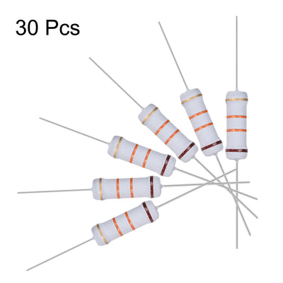 Harfington Uxcell 30pcs 2W 2 Watt Metal Oxide Film Resistor Axile Lead 13K Ohm ±5% Tolerance