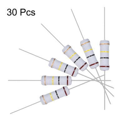 Harfington Uxcell 30pcs 2W 2 Watt Metal Oxide Film Resistor Axile Lead 100K Ohm ±5% Tolerance