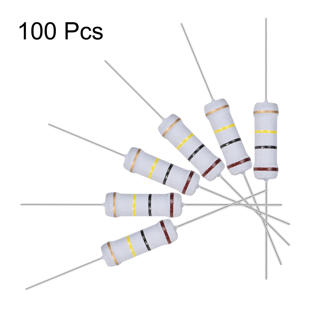 uxcell Uxcell 100pcs 2W 2 Watt Metal Oxide Film Resistor Axile Lead 100K Ohm ±5% Tolerance