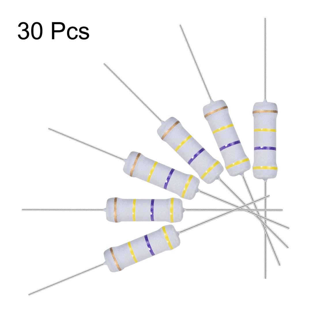 uxcell Uxcell 30pcs 2W 2 Watt Metal Oxide Film Resistor Axile Lead 470K Ohm ±5% Tolerance