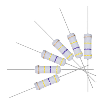 Harfington Uxcell 100pcs 2W 2 Watt Metal Oxide Film Resistor Axile Lead 470K Ohm ±5% Tolerance