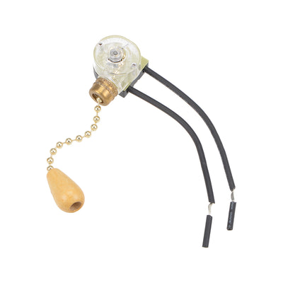 Harfington Uxcell Pull Chain Switch SPST for Ceiling Fan Light Lamp with 5cm Pull Chain Golden