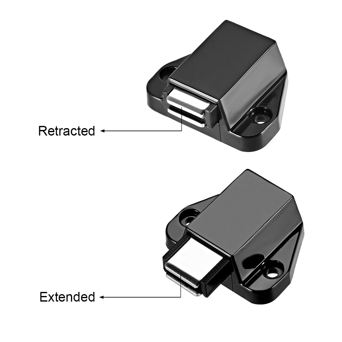 uxcell Uxcell Touch Magnetic Latches Catch Latch for Cabinet Door Cupboard Black 4pcs