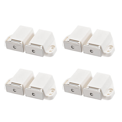 Harfington Uxcell Double Touch Catch Magnetic Latch for Cabinet Door Cupboard White 4pcs