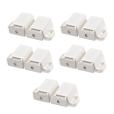 Harfington Uxcell Double Touch Catch Magnetic Latch for Cabinet Door Cupboard White 5pcs