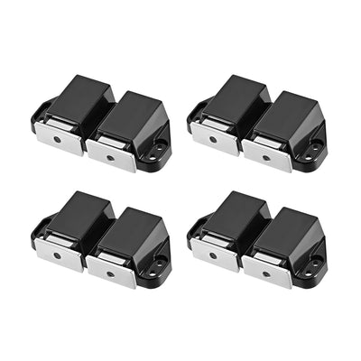 Harfington Uxcell Double Touch Catch Magnetic Latch for Cabinet Door Cupboard Black 4pcs