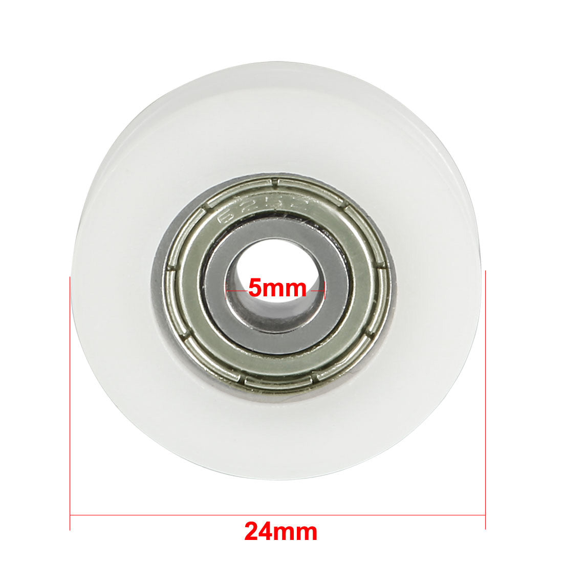 uxcell Uxcell 1.8mm Deep Metal V Groove Guide Bearing Pulley Rail Ball Wheel White 5x24x7mm 4pcs