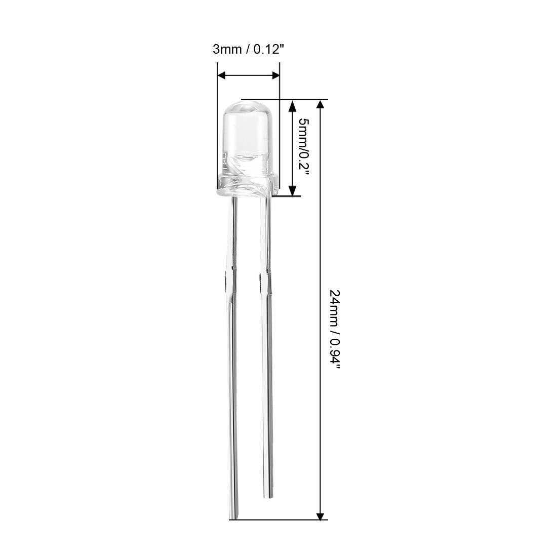 uxcell Uxcell UV Licht emittierende Dioe runde ultraviolette LED Diode DIP Lampe Birne Elektronikkomponente klar lila 50pcs 3mm 395nm