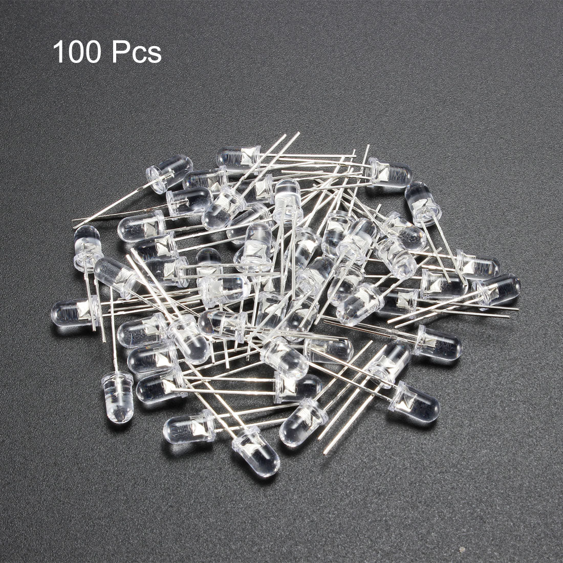 Uxcell 100pcs 5mm 395nm Light Emitting Diode DC 3.2V 20mA Clear Round ...