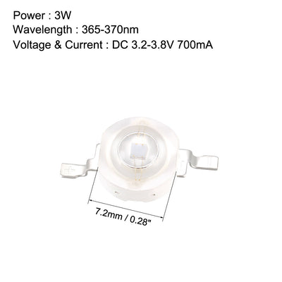 Harfington Uxcell 365-370nm UV LED Chip 3W Surface Mounted Devices COB Purple Light Emitting Diode