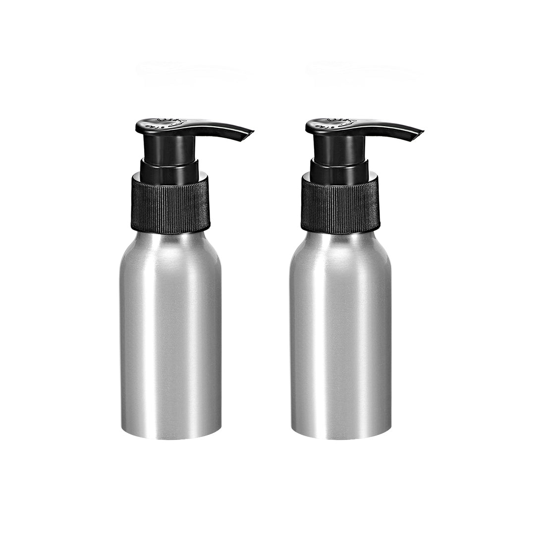 uxcell Uxcell 1.7oz/50ml Aluminium Pump Bottle Empty Refillable Container Travel Bottle 2pcs