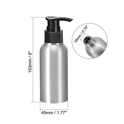 Harfington Uxcell 4oz/120ml Aluminium Pump Bottle Empty Refillable Container Travel Bottle