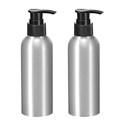 Harfington Uxcell 8.4oz/250ml Aluminium Pump Bottle Empty Refillable Container Travel Bottle 2pcs