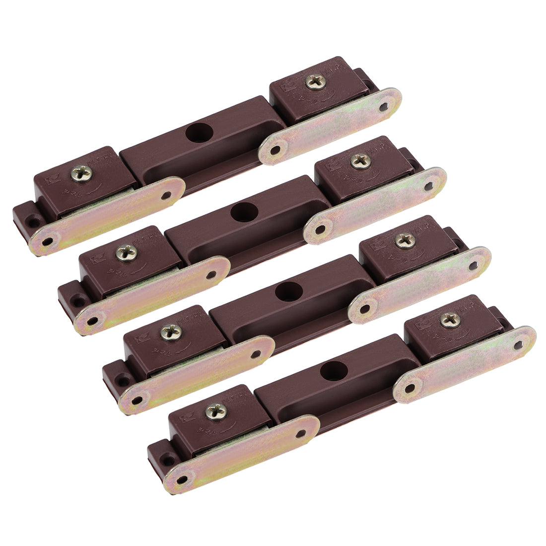 uxcell Uxcell Double Magnetic Latches Catch for Furniture Cabinet Door Closet Brown 4pcs