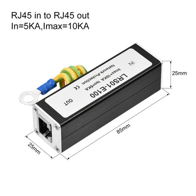 Harfington Uxcell Ethernet Surge Protector for 10/100M Base-T Gigabit Modem Protection 85x25x25mm