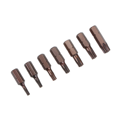 uxcell Uxcell Torx Bit magnetischer Schraubendreher Bit Satz S2 Driver Satz Werkzeug 1/4 Inch Sechskantschaft Länge H1 / 4 * 25mm * T10-T40 7st