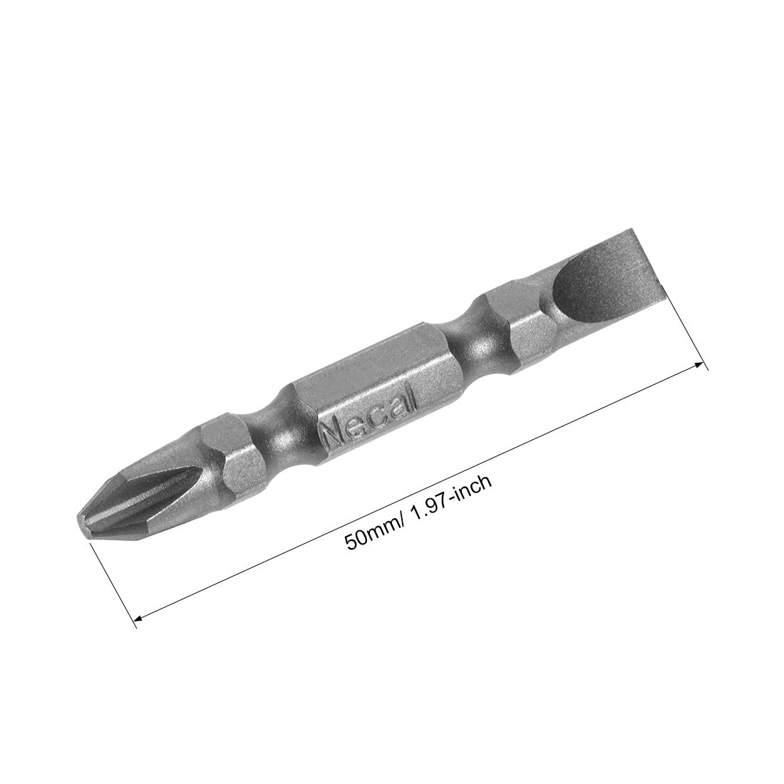 uxcell Uxcell 1/4inch Sechskantschaft Länge Magnetschraubendreher Doppelkopf Schraubendreher Bits H1 / 4 * 50mm * SL6 / PH2 10 Stück