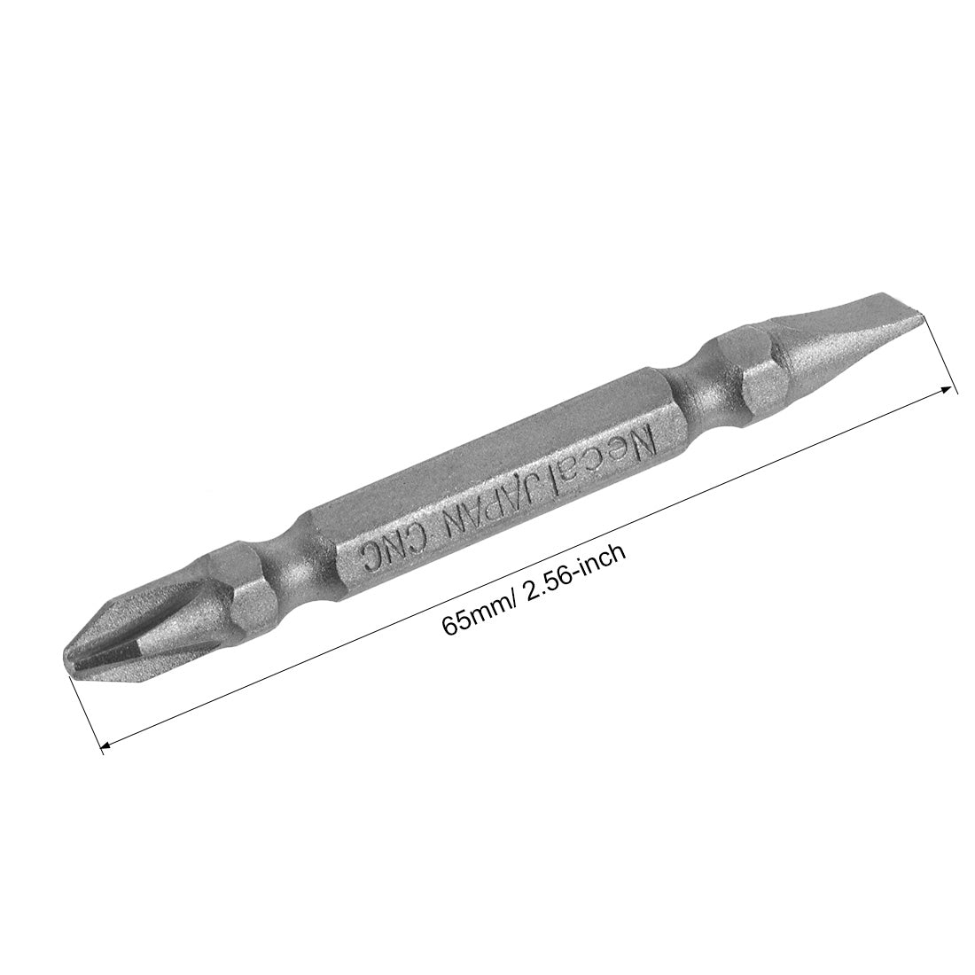 uxcell Uxcell 1/4inch Sechskantschaft Länge Magnetschraubendreher Doppelkopf Schraubendreher Bits H1 / 4 * 65mm * SL6 / PH2 2St