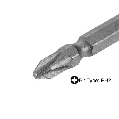 Harfington Uxcell 1/4inch Sechskantschaft Länge Magnetschraubendreher Doppelkopf Schraubendreher Bits H1 / 4 * 65mm * SL6 / PH2 2St