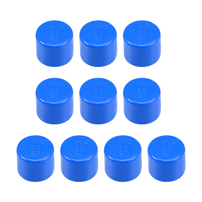 Harfington Uxcell 20mm PVC Pipe Cap Fitting, Slip End Caps DWV(Drain Waste Vent) Blue 10Pcs