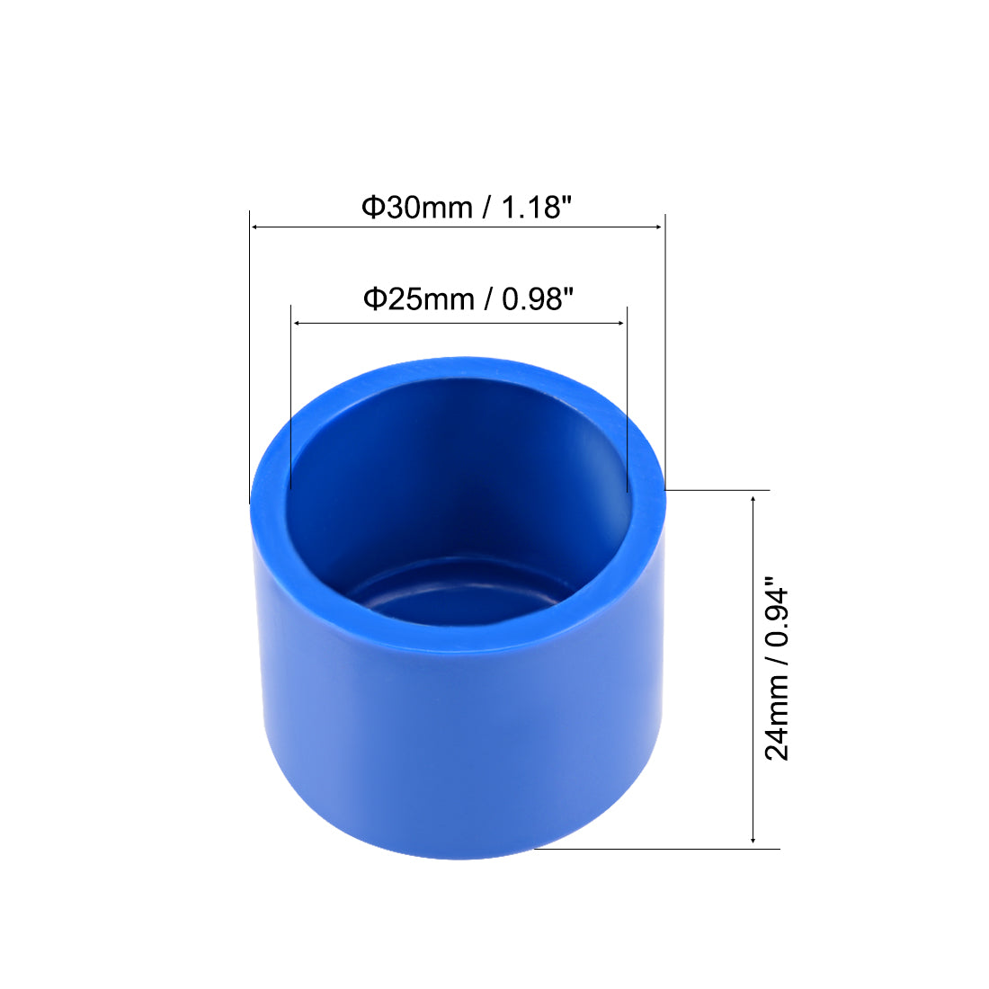 uxcell Uxcell 25mm PVC Pipe Cap Fitting, Slip End Caps DWV(Drain Waste Vent) Blue 10Pcs