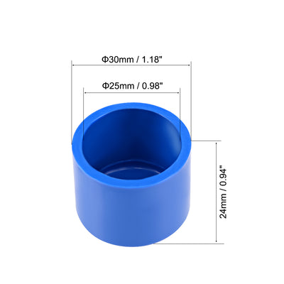 Harfington Uxcell 25mm PVC Pipe Cap Fitting, Slip End Caps DWV(Drain Waste Vent) Blue 14Pcs