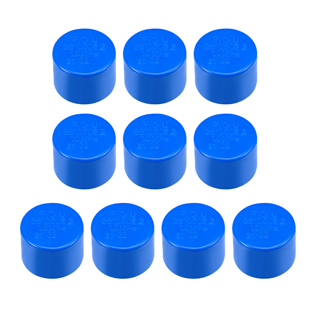 uxcell Uxcell 32mm PVC Pipe Cap Fitting, Slip End Caps DWV(Drain Waste Vent) Blue 10Pcs