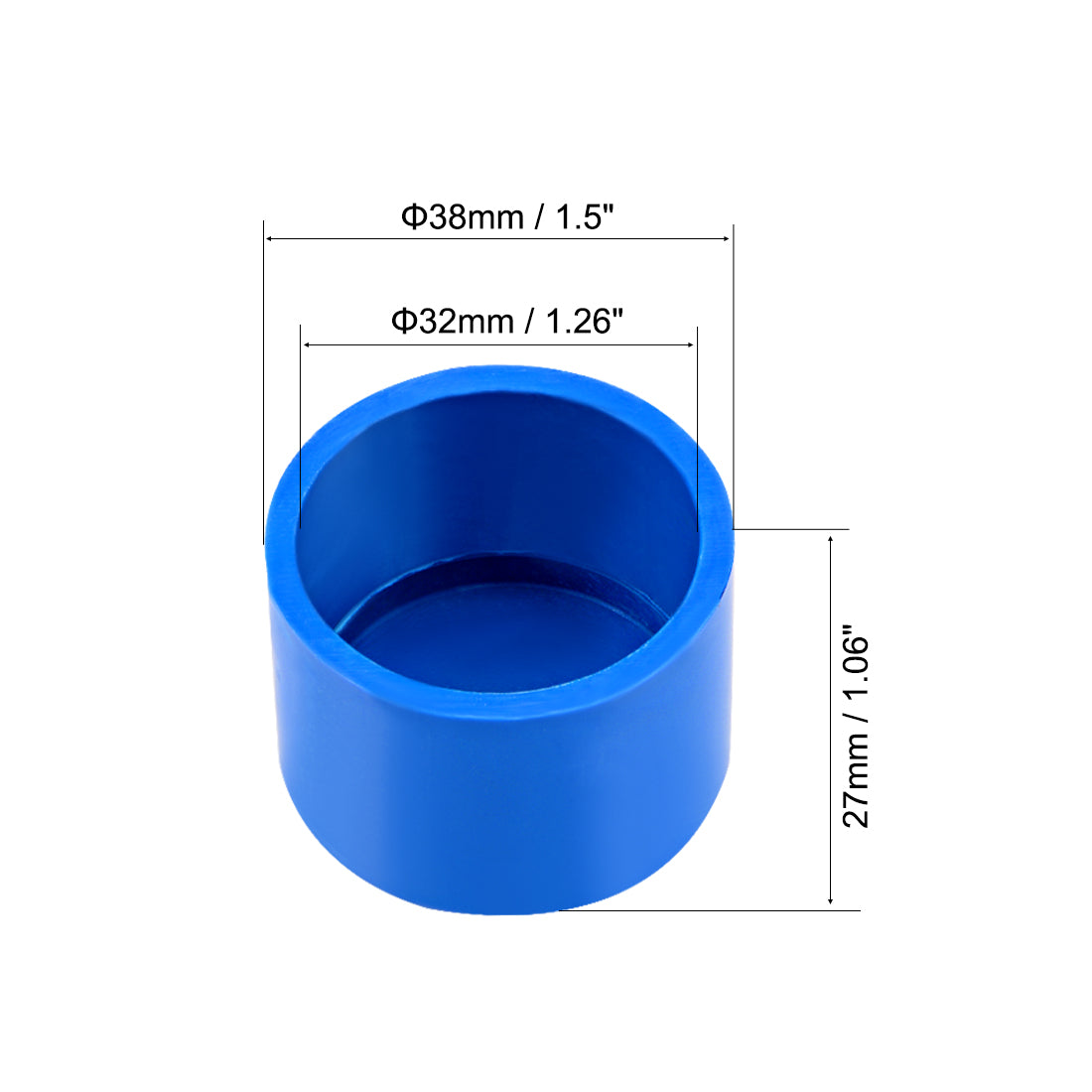 uxcell Uxcell 32mm PVC Pipe Cap Fitting, Slip End Caps DWV(Drain Waste Vent) Blue 20Pcs