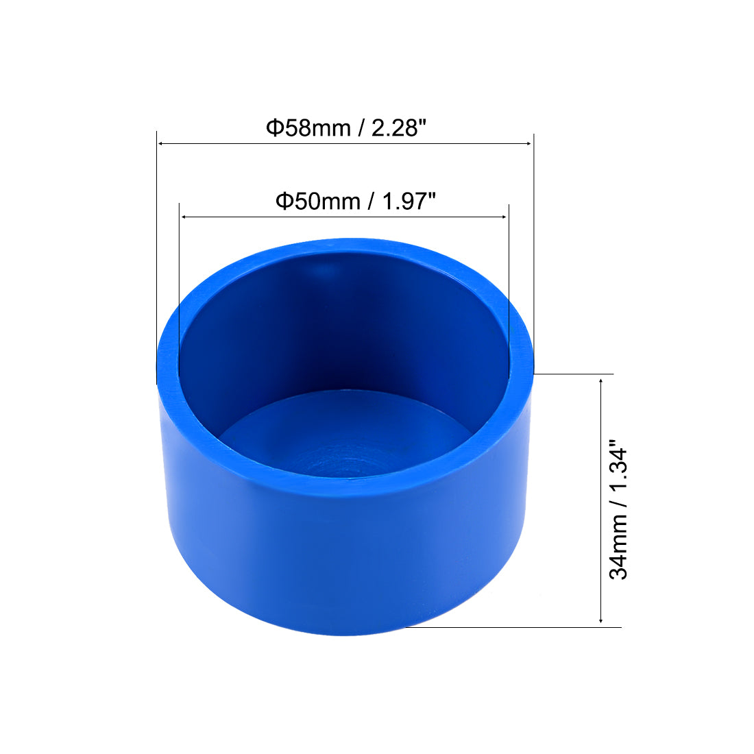 uxcell Uxcell 50mm PVC Pipe Cap Fitting, Slip End Caps DWV(Drain Waste Vent) Blue 6Pcs