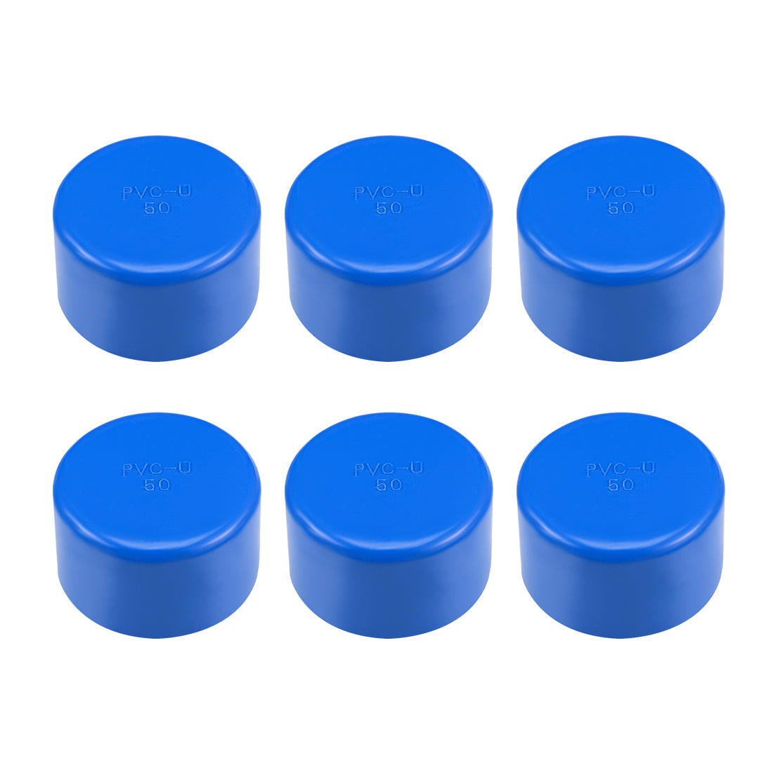 uxcell Uxcell 50mm PVC Pipe Cap Fitting, Slip End Caps DWV(Drain Waste Vent) Blue 6Pcs