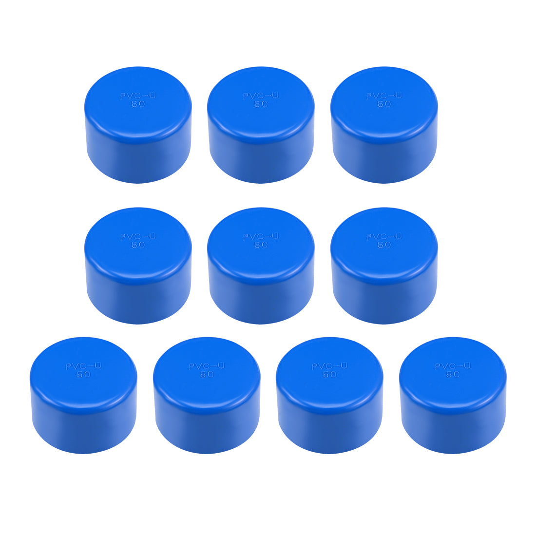 uxcell Uxcell 50mm PVC Pipe Cap Fitting, Slip End Caps DWV(Drain Waste Vent) Blue 10Pcs