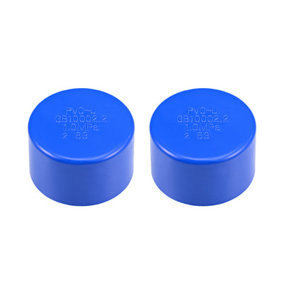 Harfington Uxcell 63mm PVC Pipe Cap Fitting, Slip End Caps DWV(Drain Waste Vent) Blue 2Pcs