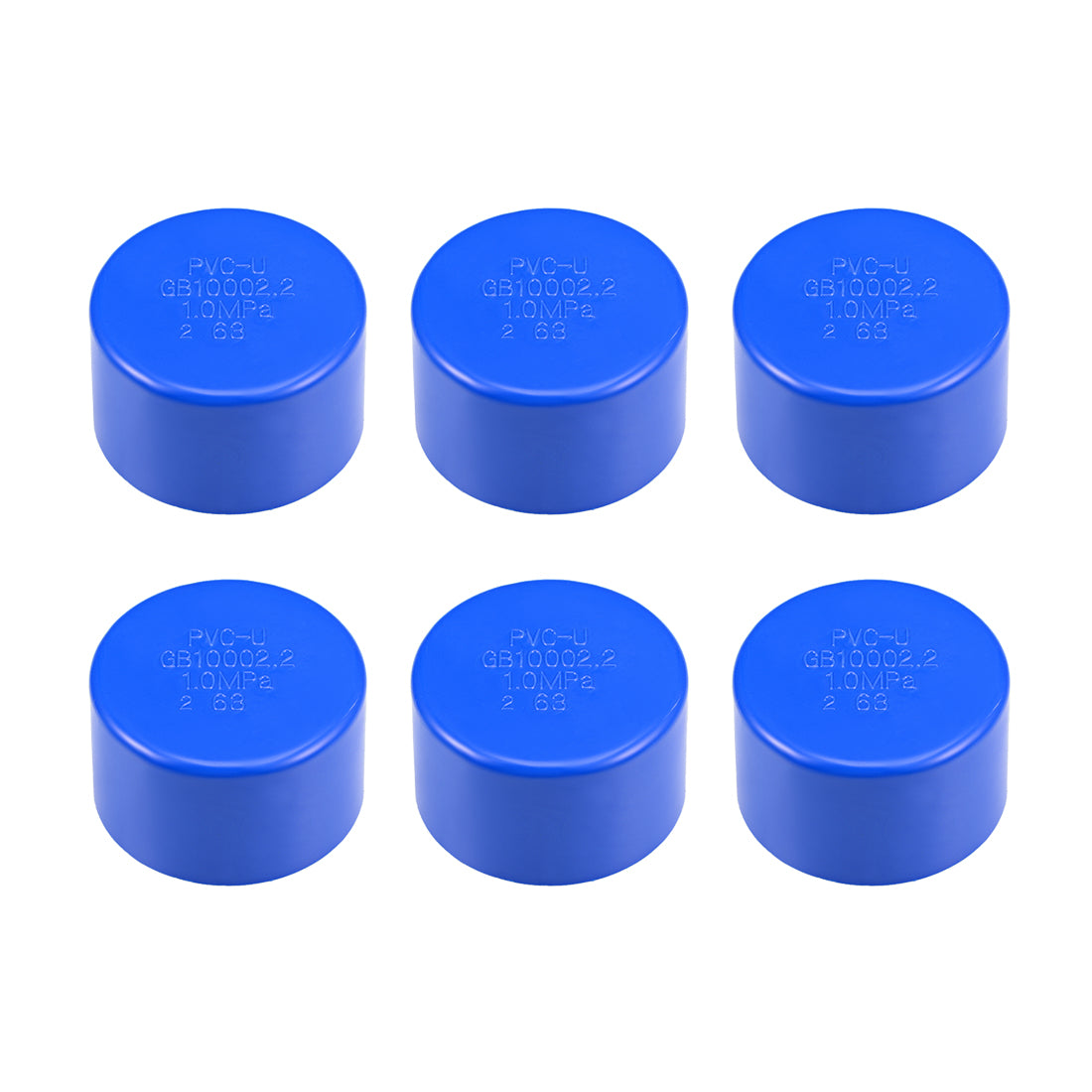 uxcell Uxcell 63mm PVC Pipe Cap Fitting, Slip End Caps DWV(Drain Waste Vent) Blue 6Pcs