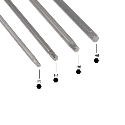 Harfington Uxcell Sechskantschaft S2 Schraubendreherbit Inch Länge 4pcs 1/4 * H3-H6 * 150mm