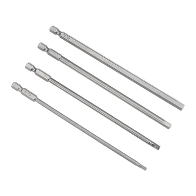 Harfington Uxcell Sechskantschaft S2 Schraubendreherbit Inch Länge 4pcs 1/4 * H3-H6 * 150mm