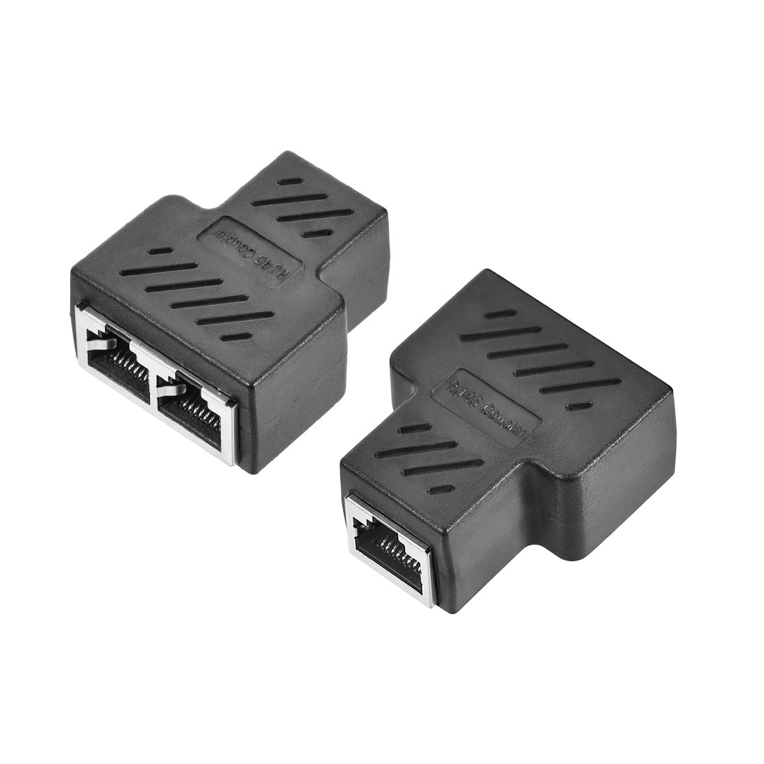 uxcell Uxcell RJ45 Splitter Coupler Inline Connector 1 to 2 Splitter Cat7 Cat6 Cat5e Ethernet Cable Extender Adapter 37x44x21mm 3Pcs