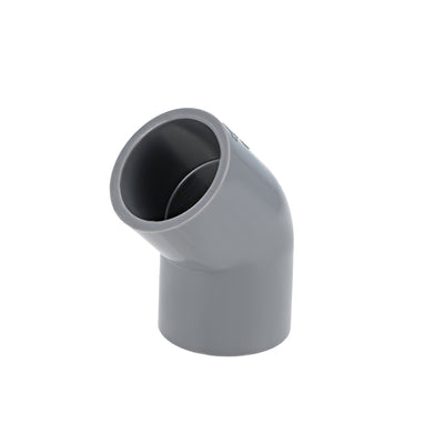 Harfington Uxcell PVC Pipe Fitting, 25mm Slip Socket, 45 Degree Elbow Connector Gray 10Pcs