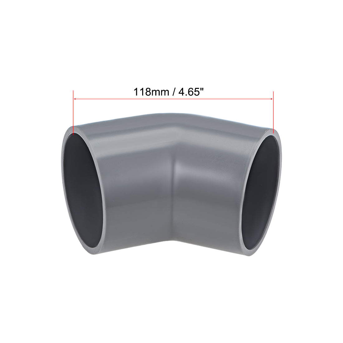 uxcell Uxcell PVC Pipe Fitting, 63mm Slip Socket, 45 Degree Elbow Connectors Gray