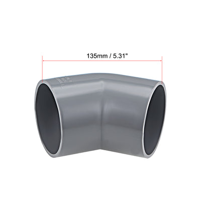 Harfington Uxcell PVC Pipe Fitting, 75mm Slip Socket, 45 Degree Elbow Connectors Gray