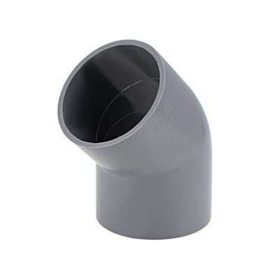 Harfington Uxcell PVC Pipe Fitting, 75mm Slip Socket, 45 Degree Elbow Connectors Gray