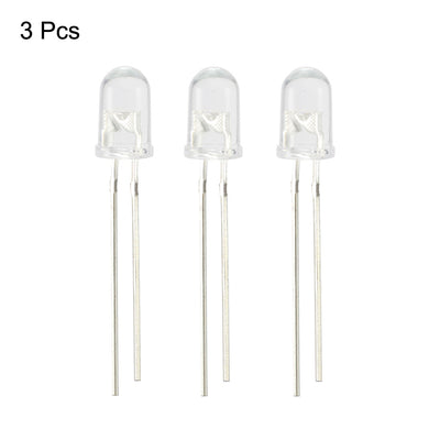 Harfington Uxcell 3pcs 5mm 365-370nm Light Emitting Diode DC 3.4V 20mA Purple LED