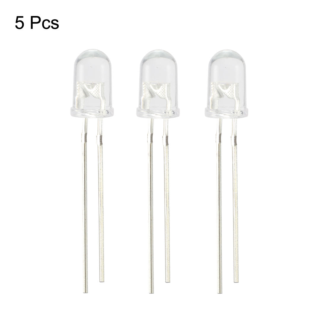 uxcell Uxcell 5pcs 5mm 365-370nm Light Emitting Diodes DC3.4V 20mA Purple Clear Round Lamp