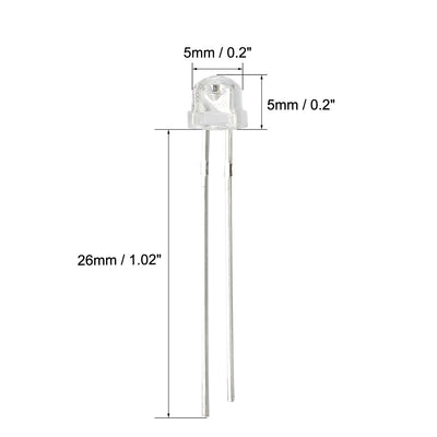 Harfington Uxcell UV Licht Leuchtdiode klarer Strohhut ultraviolette LED Diode DIP Glühbirne Elektronikkomponente lila 5 Stück