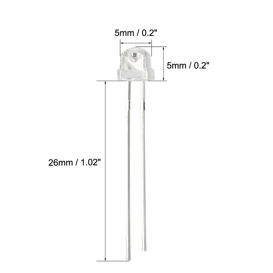 uxcell Uxcell 10pcs 5mm 365-370nm Light Emitting Diode DC 3.4V 20mA Clear Straw Hat